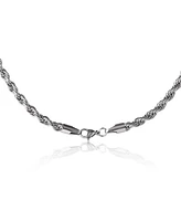 Lucky Brand Stainless Steel Rope Chain Necklace & Bracelet Set - Classic Jewelry for Men