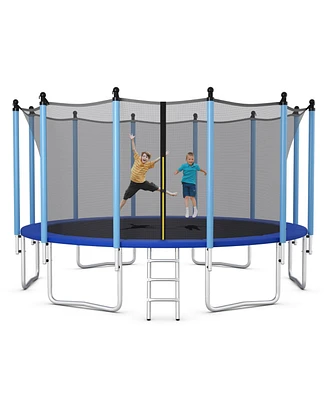 Gymax 16FT Jumping Exercise Recreational Bounce Trampoline for Kids W/Safety Enclosure