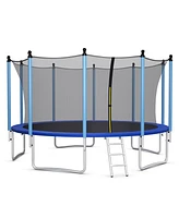 Gymax 15FT Jumping Exercise Recreational Bounce Trampoline for Kids W/Safety Enclosure