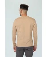 Vustra Men's Gilded Beige Long Sleeve Henley