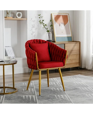 Boyel Living Handwoven Modern Casual Chairs Universal Foot Nails Metal Chair Legs with Pillow