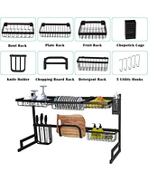 Slickblue Over-the-Sink Shelf Dish Drying Rack for Space-Saving Kitchen Organization