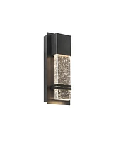 Flynama Clear Seedy Crystal not Motion Sensing Outdoor Hardwired Wall Lantern Sconce with Led