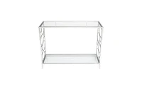 Slickblue Toughened Glass Panel Console Table Sleek and Sturdy Accent for Entryway or Living Room Decor