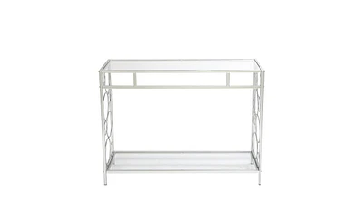 Slickblue Toughened Glass Panel Console Table Sleek and Sturdy Accent for Entryway or Living Room Decor