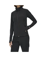 Tommy Hilfiger Women's Cozy Peached Interlock Semi Fitted Mock Neck Jacket