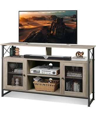 Wlive TV Stand 55 inch TvTall Entertainment Center with Storage Farmhouse Industrial Console for Bedroom Living Room