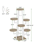 Tribesigns Wooden Corner Plant Pots Holder Rack Flower Stand Shelf Planter Organizer,7 Tier Indoor