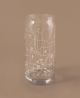 Narbo The Can Minneapolis Map Everyday Glassware, Set of 2