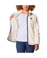 Columbia Women's Cream Washington Huskies Fireside Ii Sherpa Full-Zip Jacket