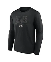 Fanatics Men's Black Green Bay Packers Shadow Tri-code Long Sleeve T-shirt