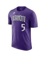 Nike Men's De'Aaron Fox Purple Sacramento Kings Classic Edition Name Number T-Shirt