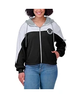 Wear by Erin Andrews Women's Black Las Vegas Raiders Plus Color Block Full-Zip Hoodie