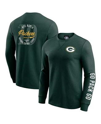 Fanatics Men's Green Bay Packers Washed Waffle-Knit Long Sleeve T-Shirt