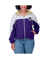 Wear by Erin Andrews Women's Purple Washington Huskies Color-Block Full-Zip Hoodie