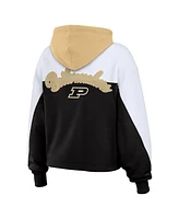 Wear by Erin Andrews Women's Black Purdue Boilermakers Color-Block Full-Zip Hoodie