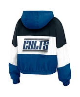 Wear by Erin Andrews Women's Blue Indianapolis Colts Color Block Full-zip Windbreaker Jacket