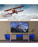 Slickblue Tv Console with Large Storage Cabinets Spacious Entertainment Center for Organizing Media and Accessories