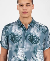 Guess Men's Wayco Floral-Print Short-Sleeve Shirt