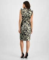 Sandra Darren Women's Floral-Print Ruffled Sheath Dress