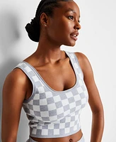 State of Day Women's Checkered Loungewear Bralette Short Set, Exclusively at Macy's