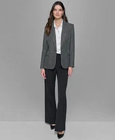 Karl Lagerfeld Paris Single Button Blazer Chiffon Blouse Wide Leg Pants