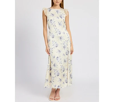 En Saison Women's Petra Floral Lace-Trim Maxi Dress