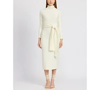 En Saison Women's Sanam Mock-Neck Sweater Maxi Dress
