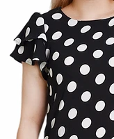 Ny Collection Women's Double Layer Flutter Sleeve Dress