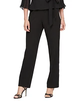 Alex Evenings Petite Satin Tuxedo-Stripe Pants