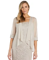 R & M Richards Women's 2 Pc. Lace Beaded Gown Jacket