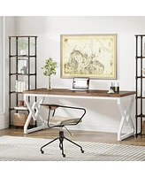 Tribesigns Large Office Computer Desk with Extra Thick Wooden Tabletop and Metal Frame, 63 Inch Executive Desk for Home Office