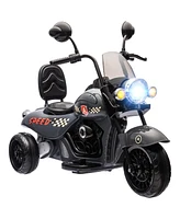 Qaba 6V 3 Wheel Electric Motorcycle for Kids w/ Headlights, Music,