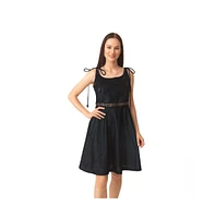 Raas Women's Fit and Flare Velvet Dress