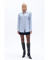 Nocturne Women's Striped Shirt with Shoulder Pad