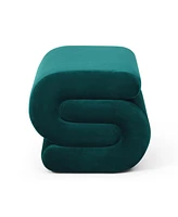 Streamdale Furniture Velvet Ottoman,Modern Upholstered Footstoo, Comfortable Velvet Vanity Stool,S-Shape Small Makeup Stool, Under Desk Ottoman for Li