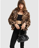 Belle & Bloom Women's Last Call Leopard Faux Fur Jacket