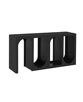 Modular Entryway Console Table with Rectangular Exterior and Curved Interior Design for Customizable Arrangements,Suitable for Study,Entrance and Livi