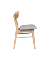 Wooden Dining Chairs Set of 2, Modern Soft Upholstered Kitchen Side Chairs,Wooden Frame Kitchen Chairs for Dining Room,Living Room,Restaurant,Oak