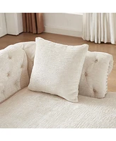 81-inch Chenille Face-to-face Chaise Lounge with Two Pillows,Nailhead trim,Button Tufted Design and Rolled Arms for Lounge