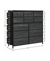 Dresser For Bedroom With 12 Drawer, Dressers & Chests Of Drawers For Hallway, Entryway, Storage Organizer Unit With Fabric, Sturdy Metal Frame