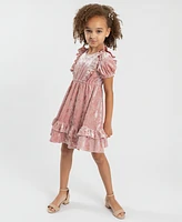 Rare Editions Little Girls Crushed Velvet Party Dress