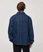 Mango Men's Relaxed-Fit Denim Overshirt