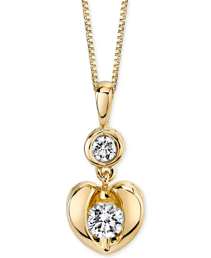Sirena Energy Diamond Heart Pendant Necklace in 14k White or Yellow Gold (1/4 ct. t.w.)