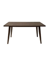 7 - Piece Dining Set,Mid-Century Walnut Finished Frame Upholstered Dining Chairs (Set of 6) (Dark Grey) +Wood Dining Table (Brown)