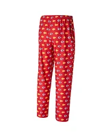 Concepts Sport Men's Red Kansas City Chiefs Record Allover Print Knit Pants