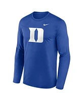 Nike Men's Royal Duke Blue Devils Primetime Primary Legend Long Sleeve T-Shirt