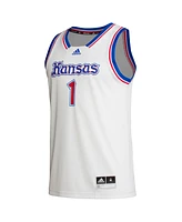 Adidas Men's 1 White Kansas Jayhawks Alternate Swingman Jersey