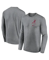 Nike Men's Heather Gray Alabama Crimson Tide Primary Stack Legend Long Sleeve T-Shirt