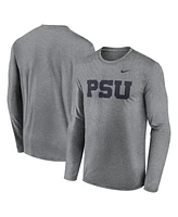 Nike Men's Heather Gray Penn State Nittany Lions Primetime Alternate Logo Legend Long Sleeve T-Shirt